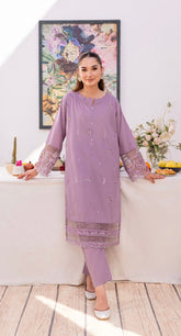 2PC Summer Embroidered Dress - 1034